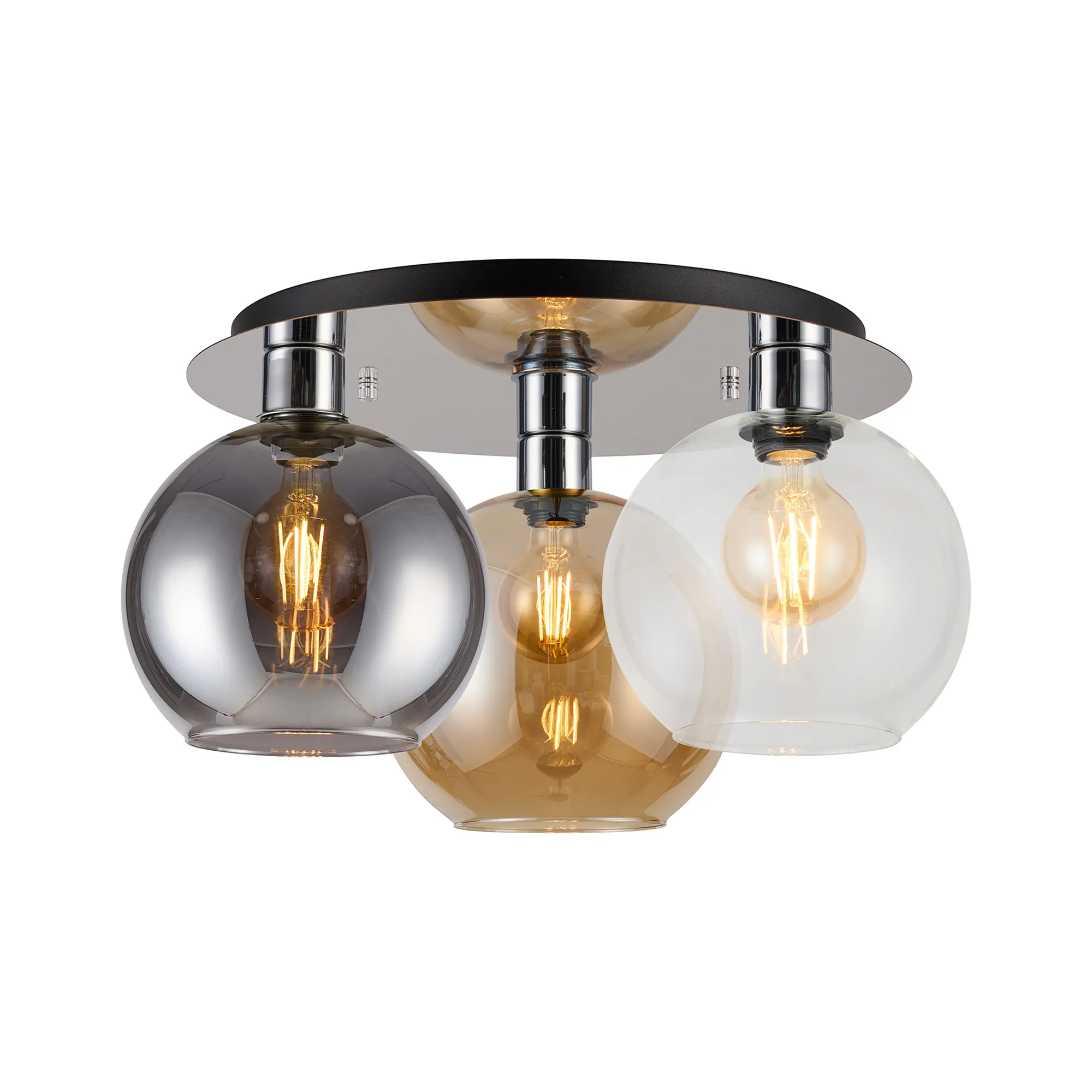 Lori Polished Chrome Ceiling Lights Deco Flush Fittings